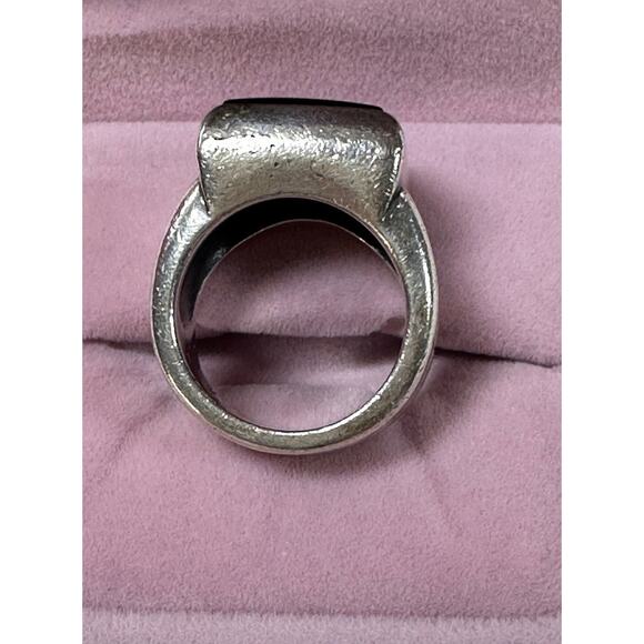 James Avery Retired Onyx Ring - Size 5 Sterling Silver Heavy - Picture 4 of 11